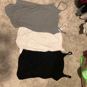 Isabella Oliver Maternity Tanks -3 grey white and black